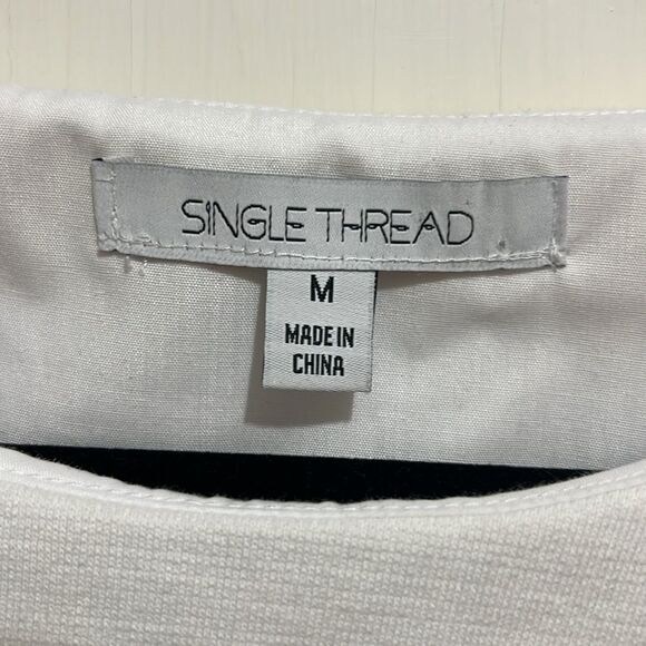 Single Thread Boxy Cropped Heavy Weight Striped Tee womens Medium Nice! - Picture 5 of 6